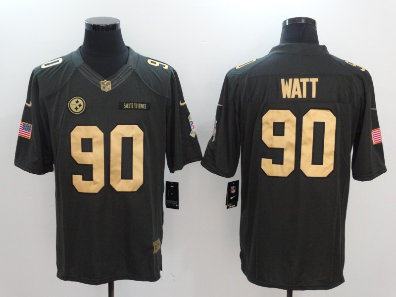 Men's Pittsburgh Steelers T.J. Watt #90 Black Team Jersey